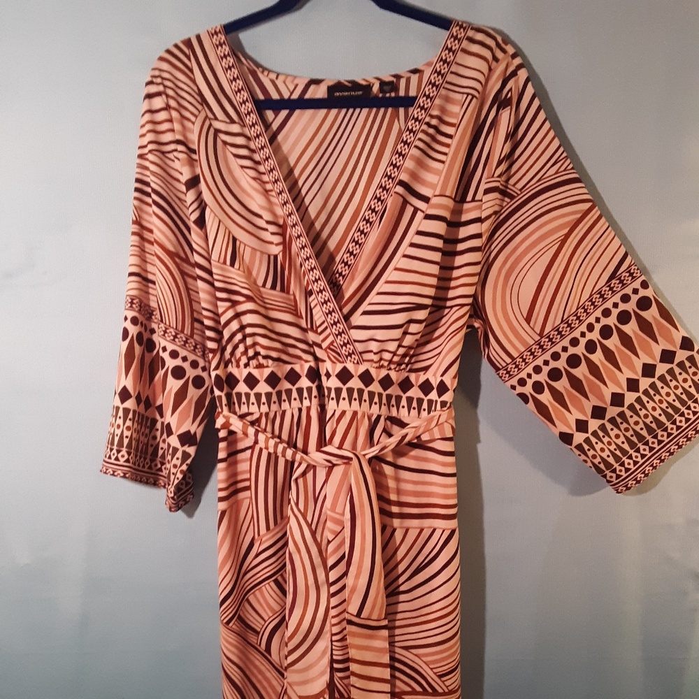 Brown Print Dress